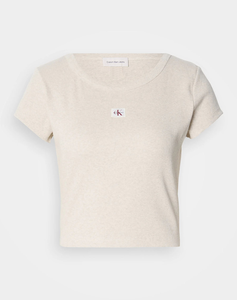 CALVIN KLEIN JEANS A- WOVEN LABEL 2X2 RIB BABY TEE