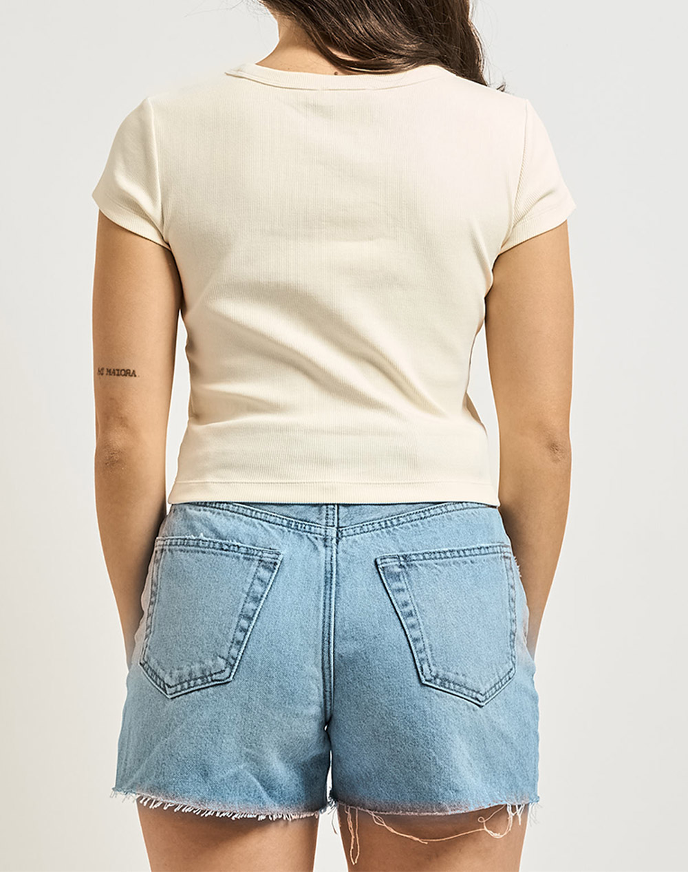CALVIN KLEIN JEANS A- WOVEN LABEL 2X2 RIB BABY TEE