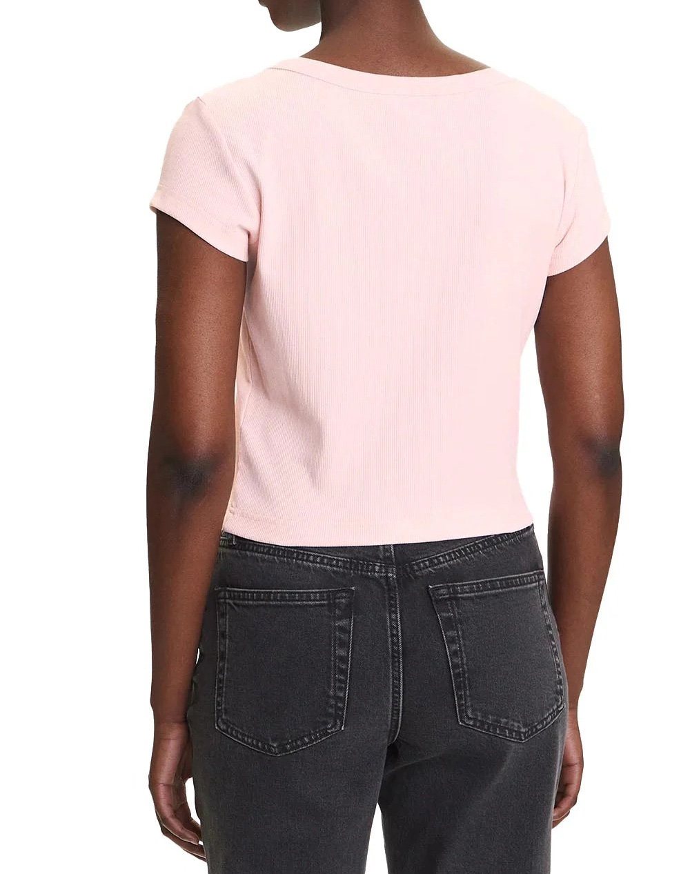 CALVIN KLEIN JEANS A- WOVEN LABEL 2X2 RIB BABY TEE