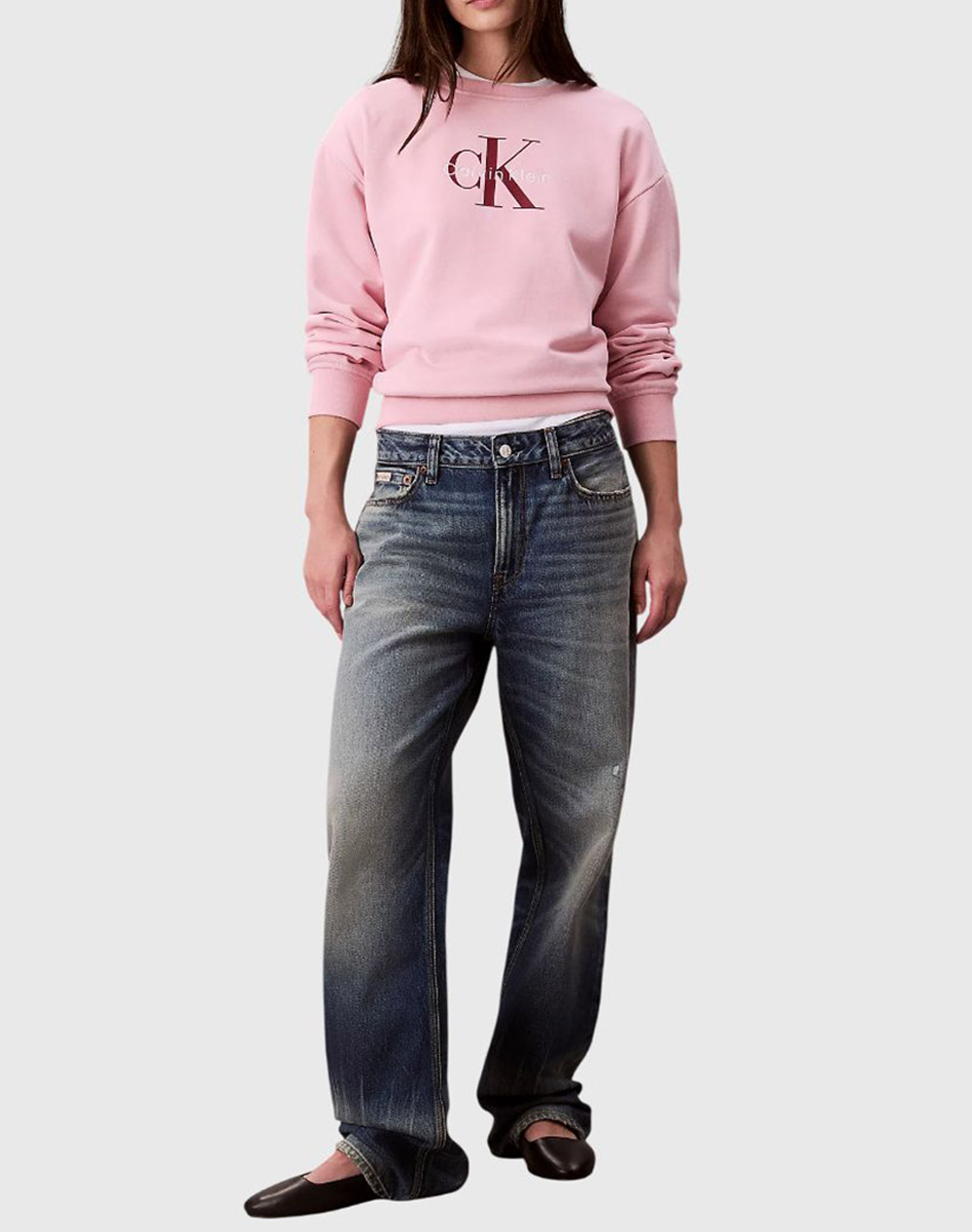 CALVIN KLEIN JEANS LS MONOLOGO FRENCH TERRY RLXD CN