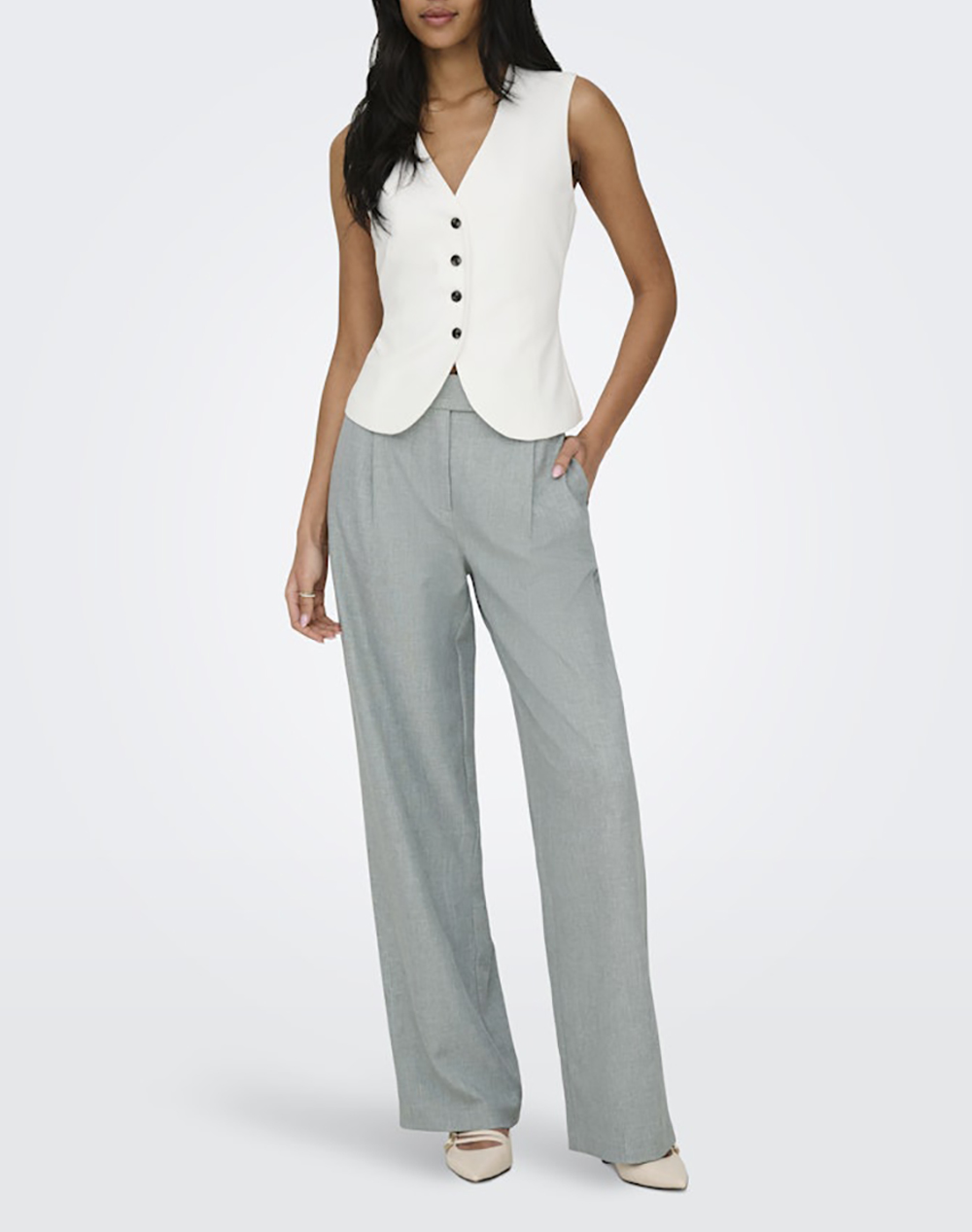 ONLY ONLLINDA HW STR MEL PANTS TLR NOOS