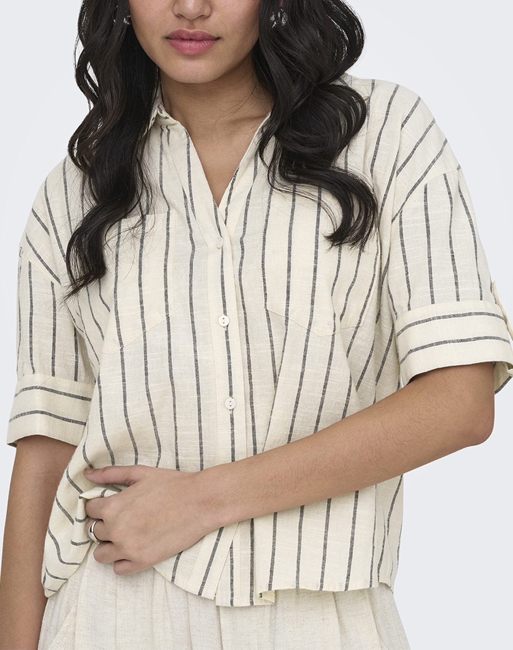 ONLY ONLTIZANA STRIPE S/S SHIRT WVN NOOS