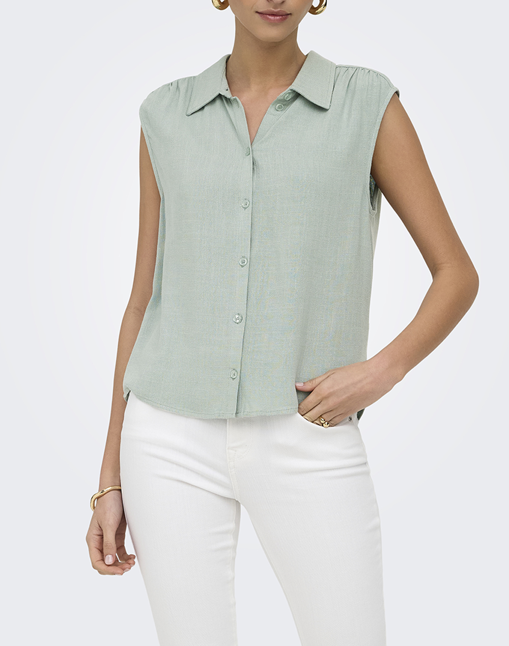 ONLY ONLSIESTA S/L LINEN BL SHIRT PNT NOOS