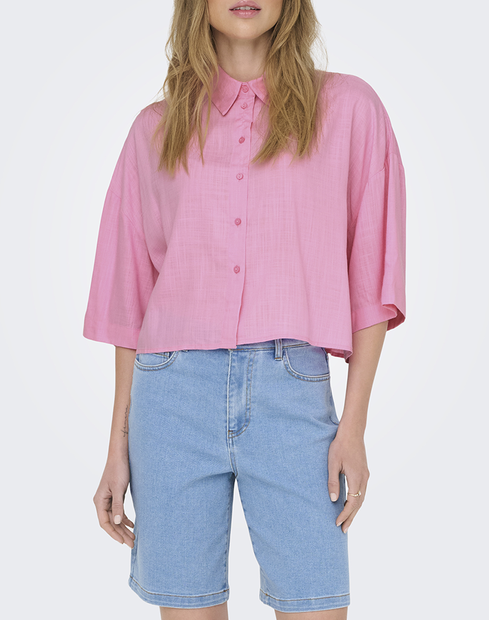 ONLY ONLASTRID LIFE 2/4 CROP SHIRT WVN NOOS