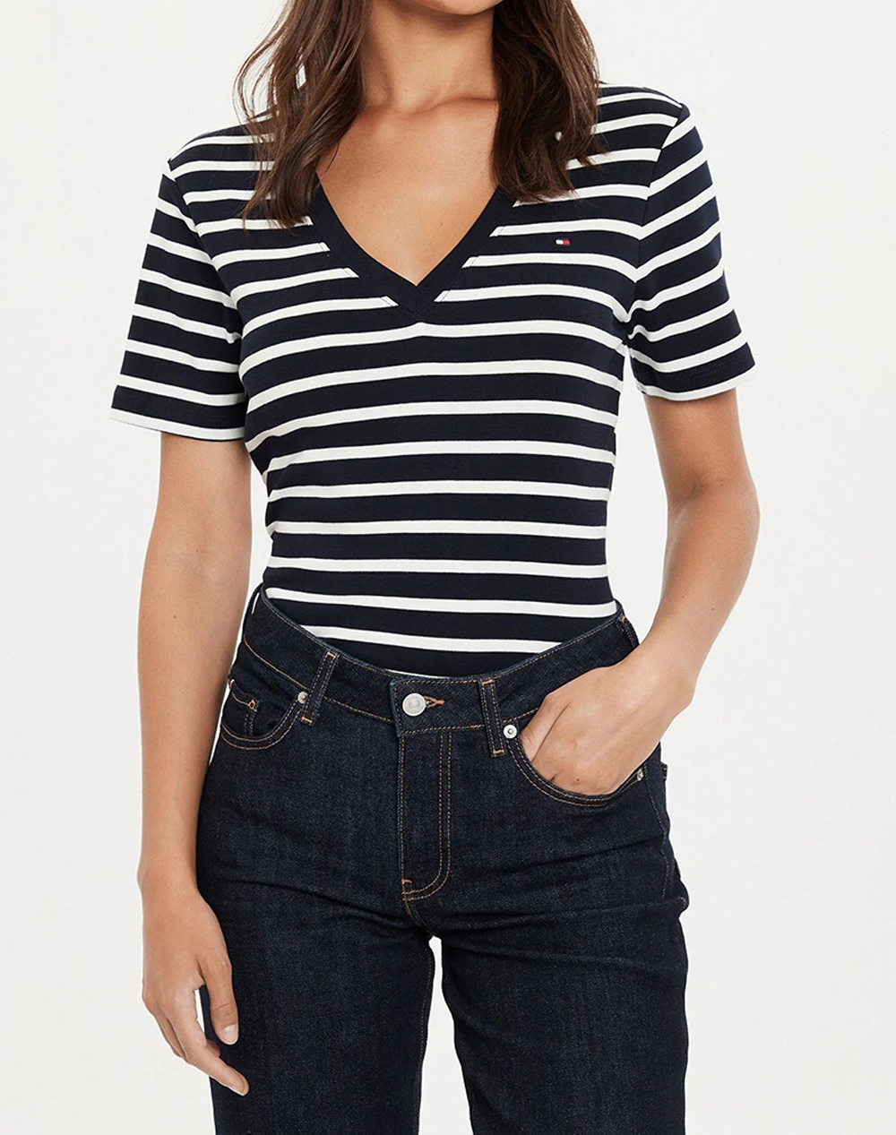TOMMY HILFIGER NEW SLIM CODY V-NECK SS