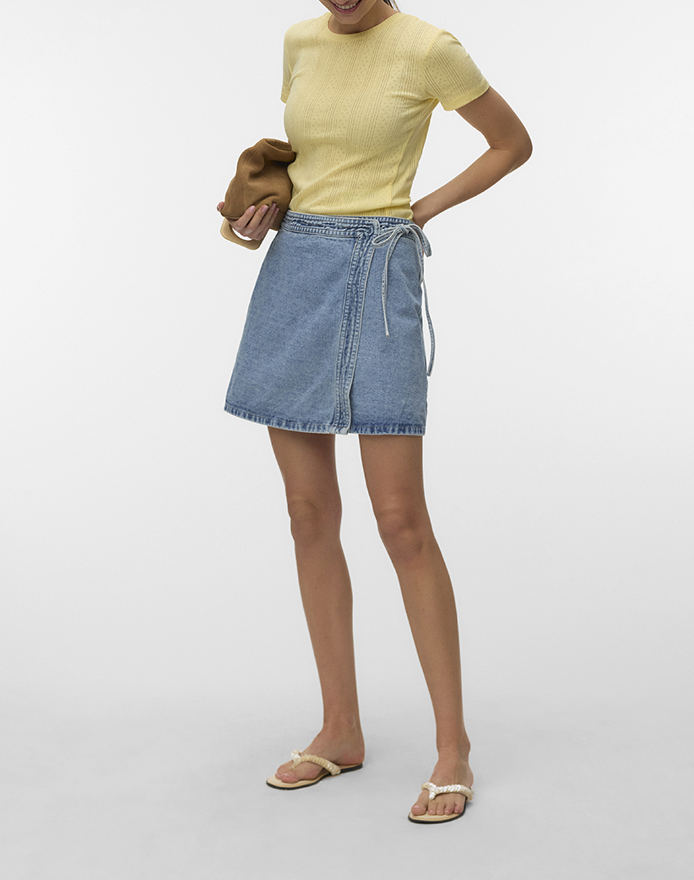 VERO MODA VMLIZA MR SHORT DENIM WRAP SKIRT GA NOOS