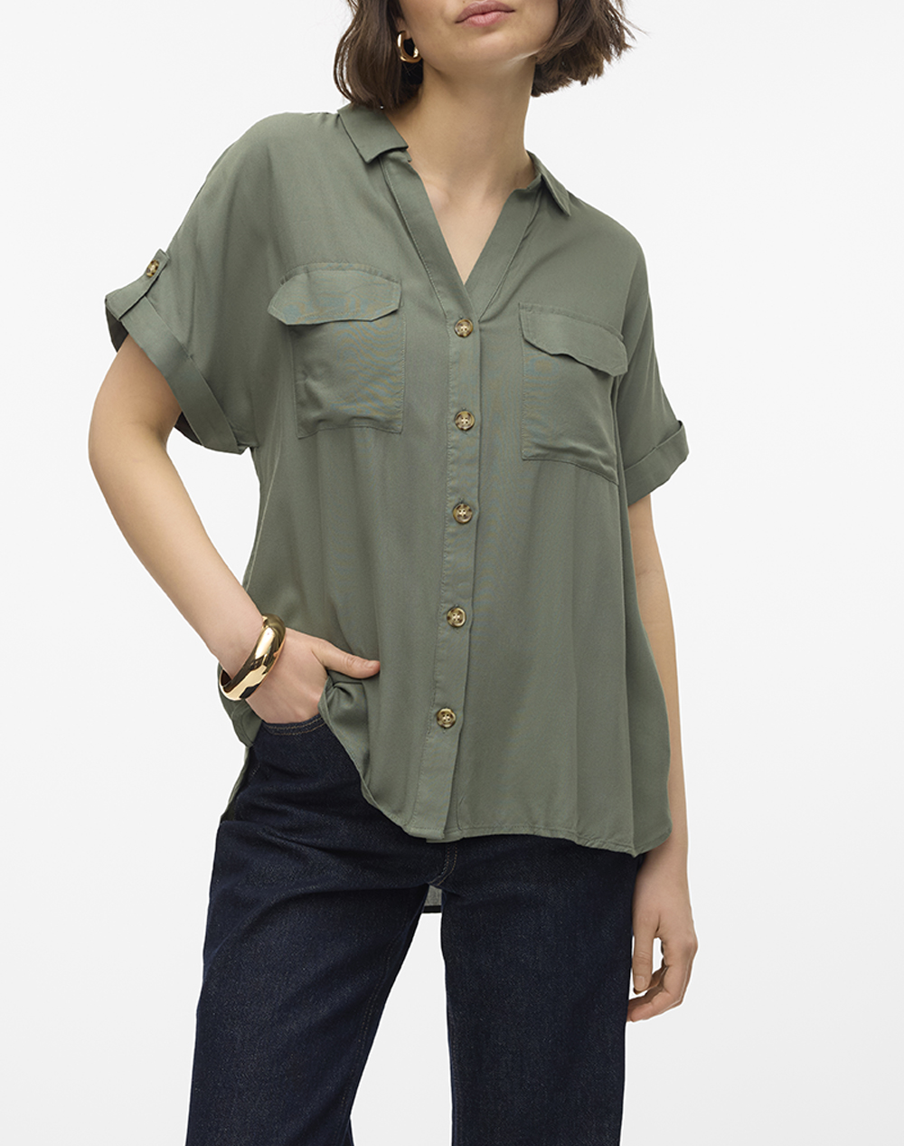VERO MODA VMBUMPY SS SHIRT WVN NOOS