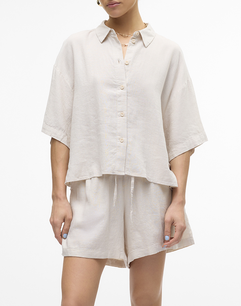 VERO MODA VMLINN 2/4 SHORT SHIRT WVN NOOS