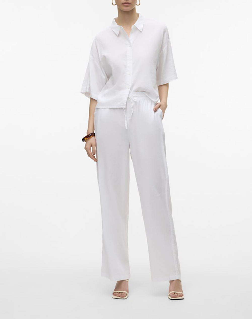 VERO MODA VMLINN 2/4 SHORT SHIRT WVN NOOS