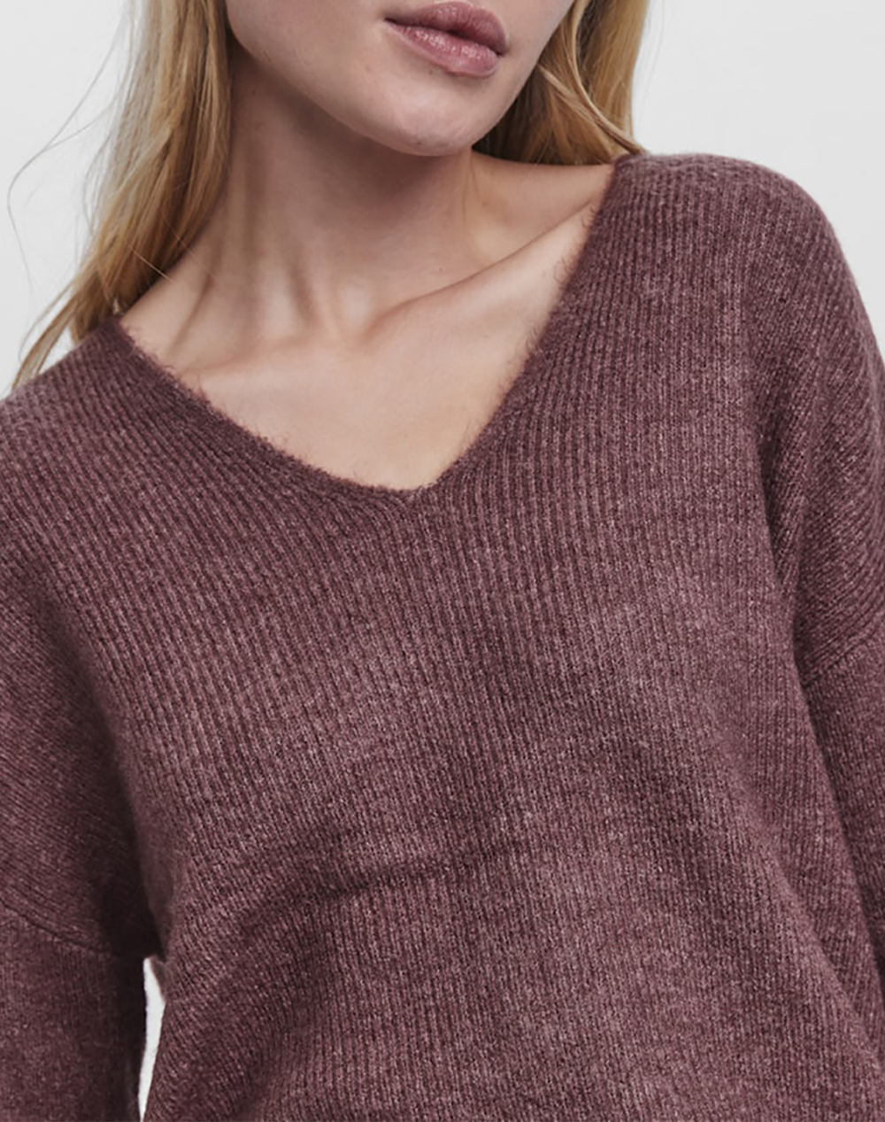 VERO MODA VMCREWLEFILE LS V-NECK BLOUSE NOOS