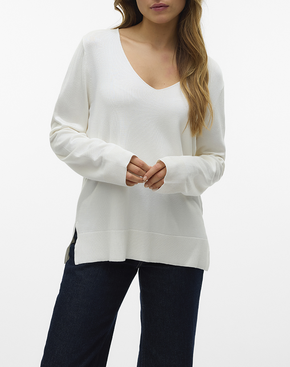 VERO MODA VMSILJE LS V-NECK PULLOVER GA NOOS