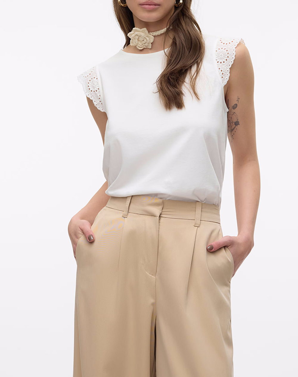VERO MODA VMEMILY SL GATHERING TOP JRS NOOS