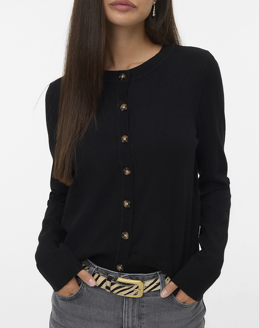 VERO MODA VMSABA PLAIN LS O-NECK CARDIGAN NOOS