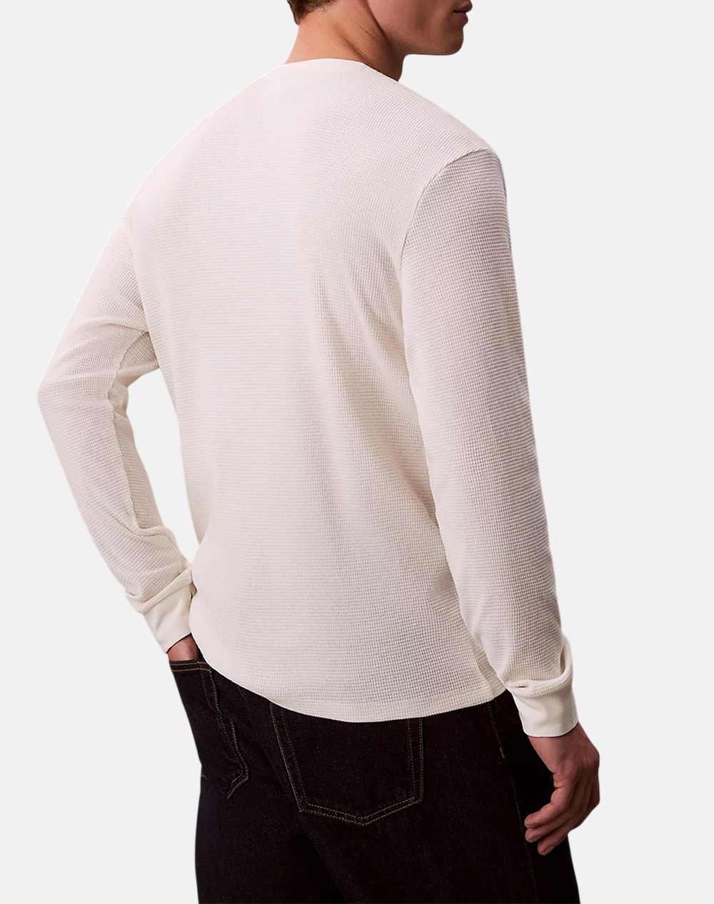 CALVIN KLEIN LS WAFFLE BADGE CREWNK TEE