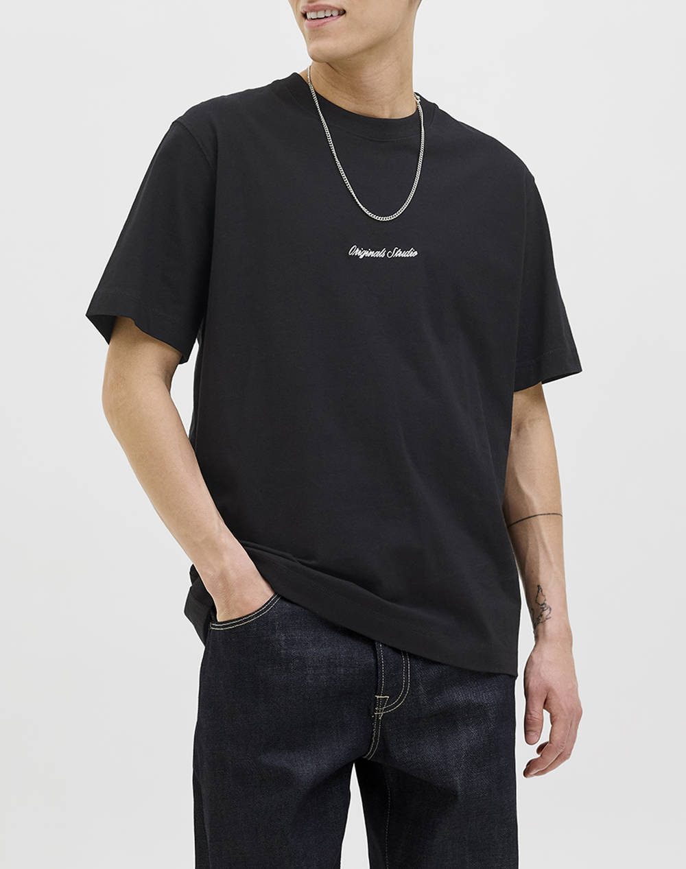 JACK&JONES JORNORREBRO EMB TEE SS CREW NECK NOOS