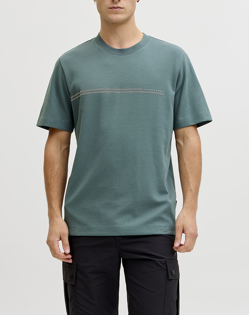 JACK&JONES JCOFUSION CHEST BRAND TEE SS CREW NOOS