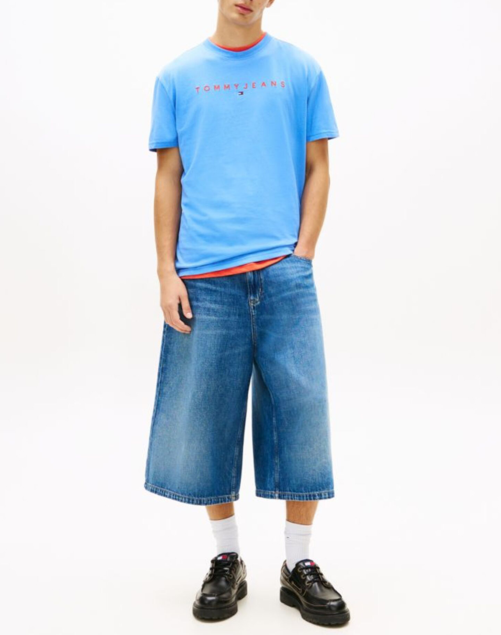 TOMMY JEANS TJM REG LINEAR LOGO TEE EXT