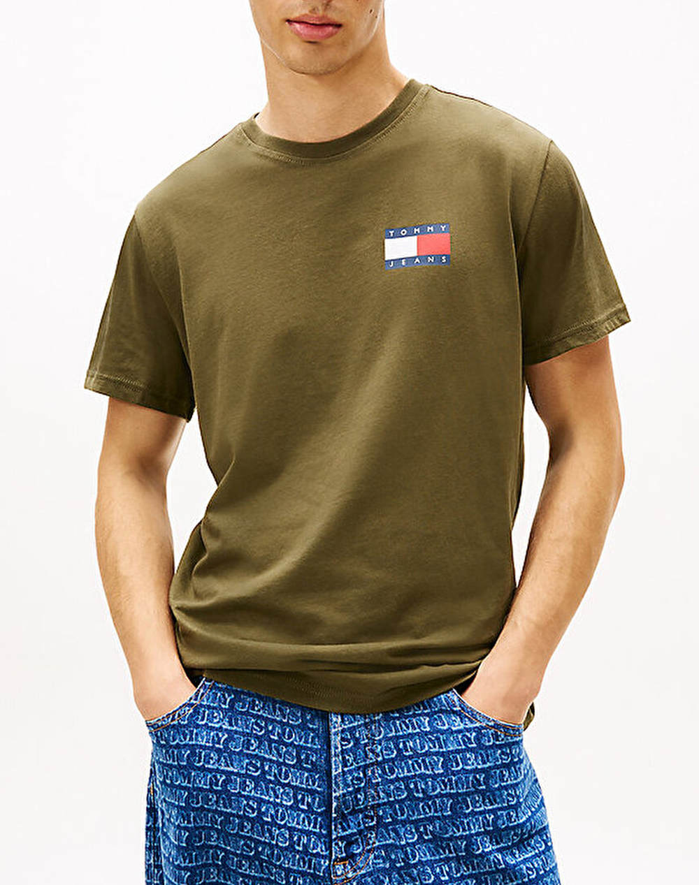 TOMMY JEANS TJM SLIM ESSENTIAL FLAG TEE EXT NEW