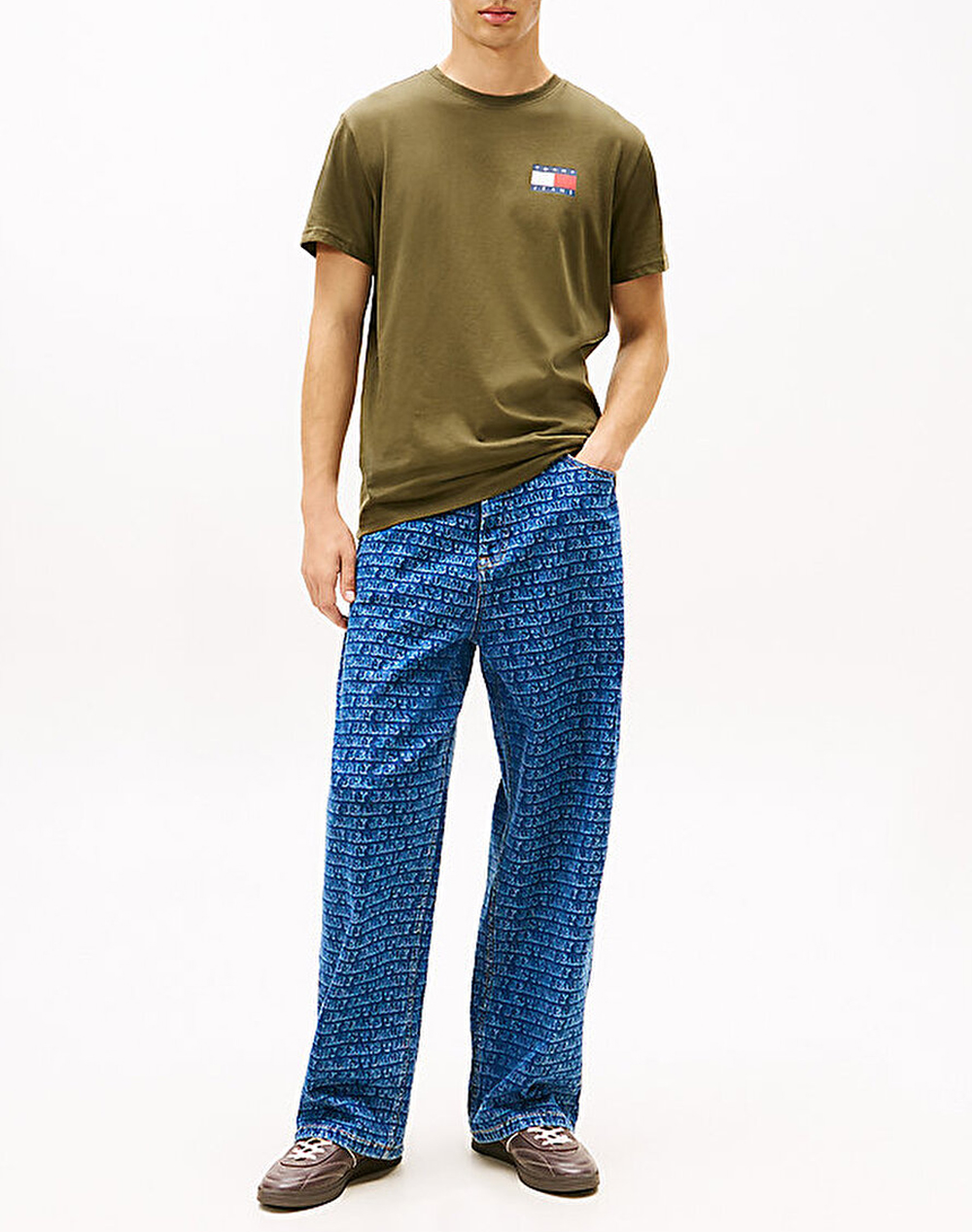 TOMMY JEANS TJM SLIM ESSENTIAL FLAG TEE EXT NEW