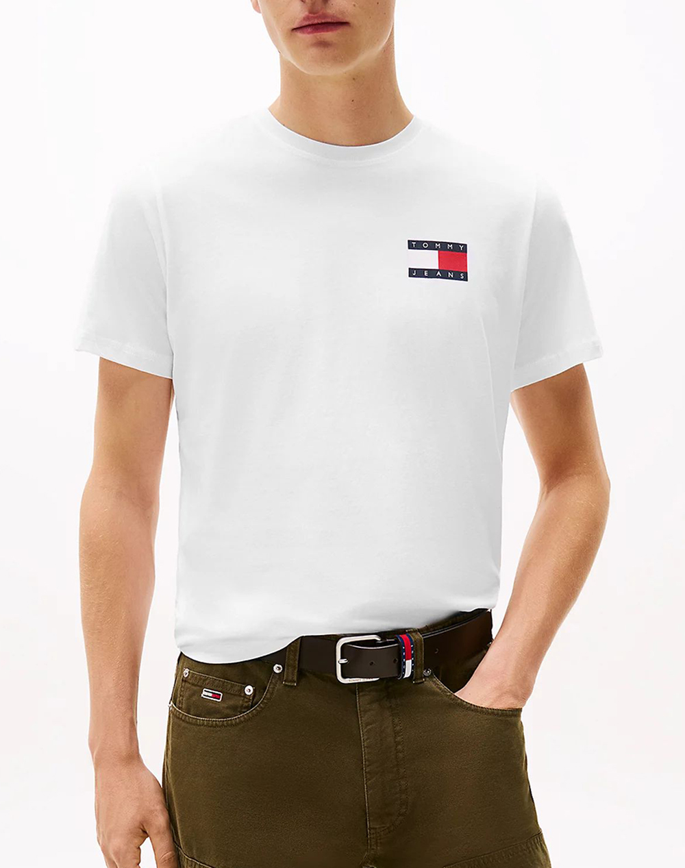 TOMMY JEANS TJM SLIM ESSENTIAL FLAG TEE EXT NEW