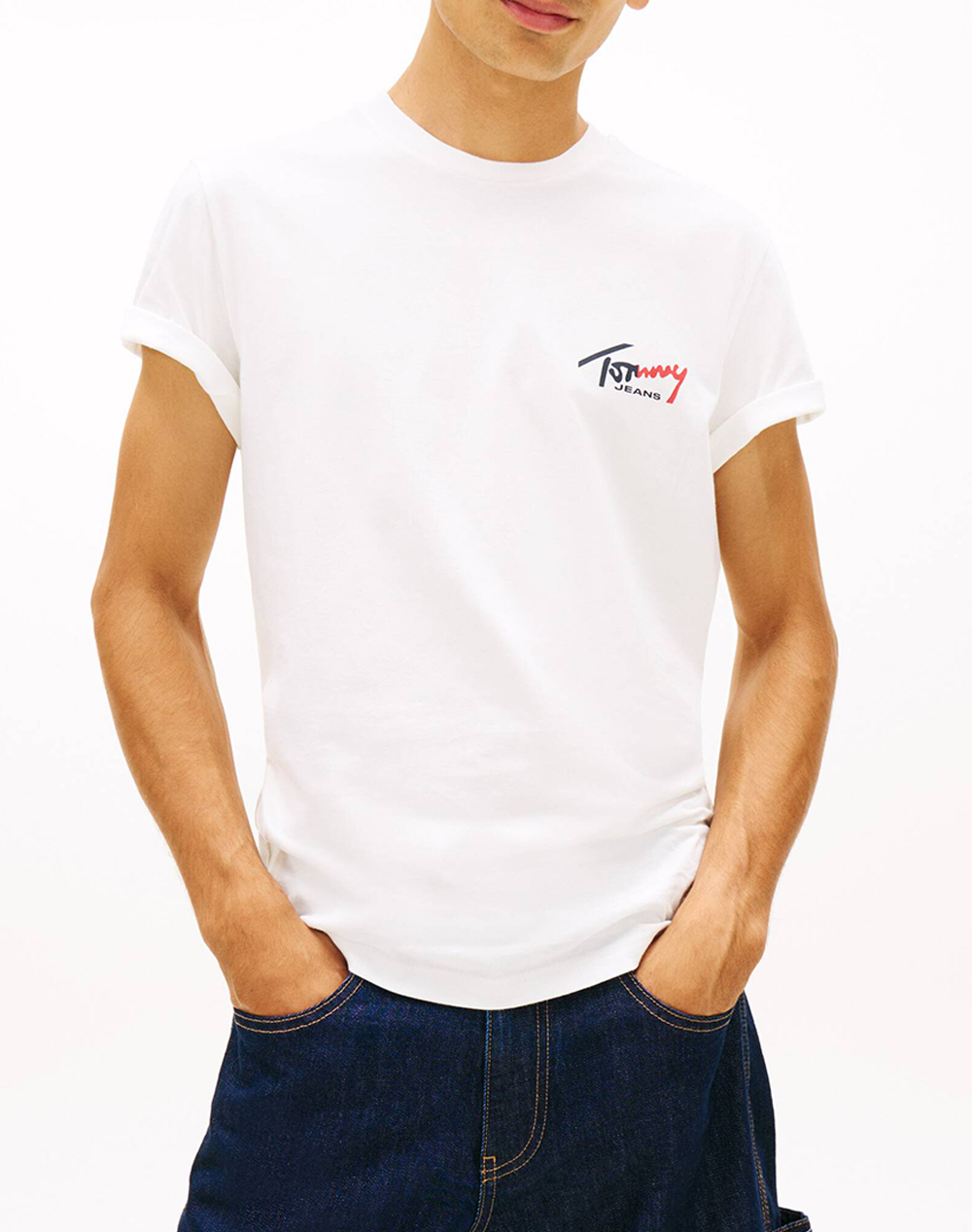 TOMMY JEANS TJM SLIM SIGN CHEST SS TEE EXT NEW