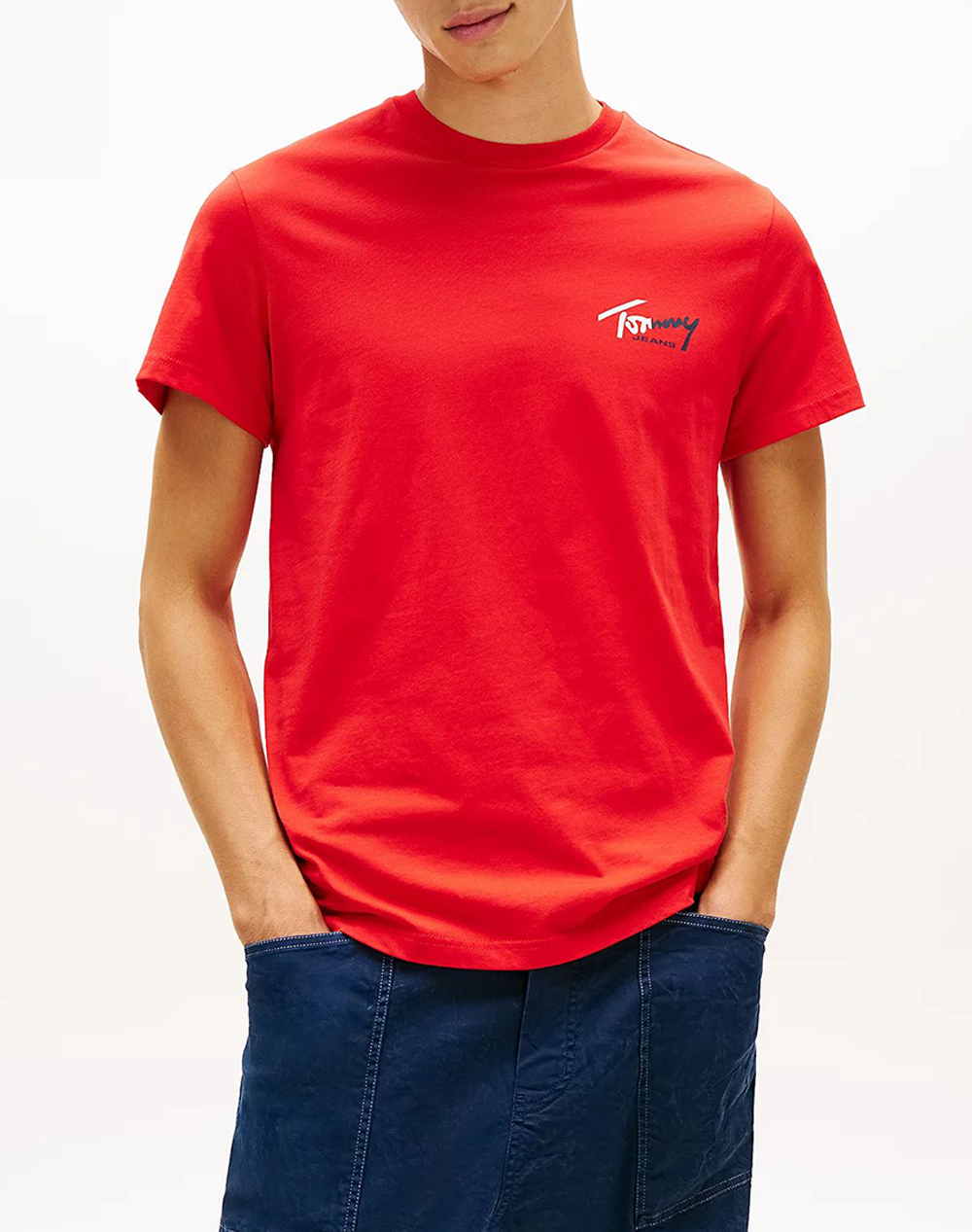 TOMMY JEANS TJM SLIM SIGN CHEST SS TEE EXT NEW