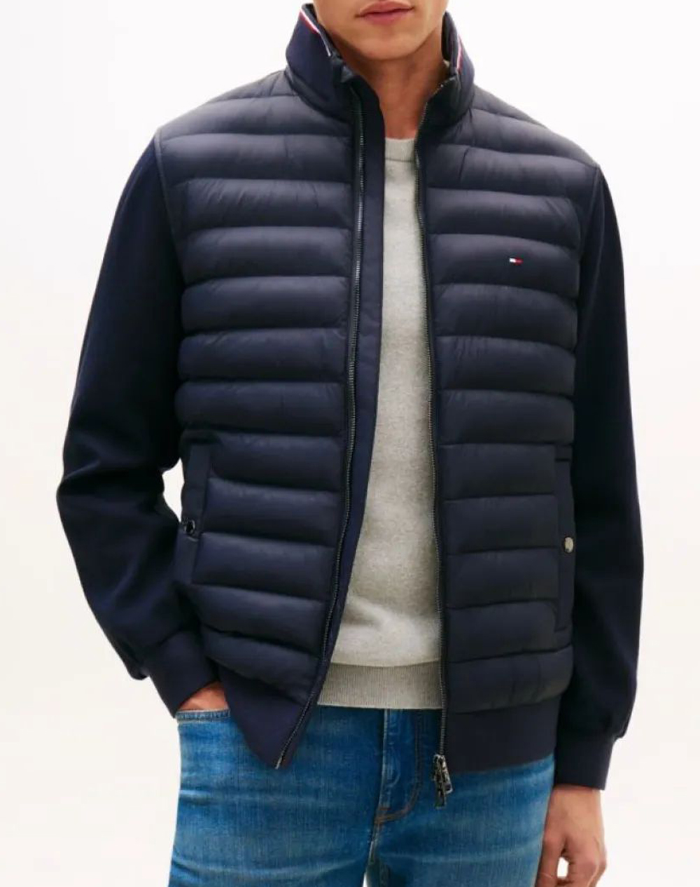 TOMMY HILFIGER MIX MEDIA ESS RWB STAND COLLAR