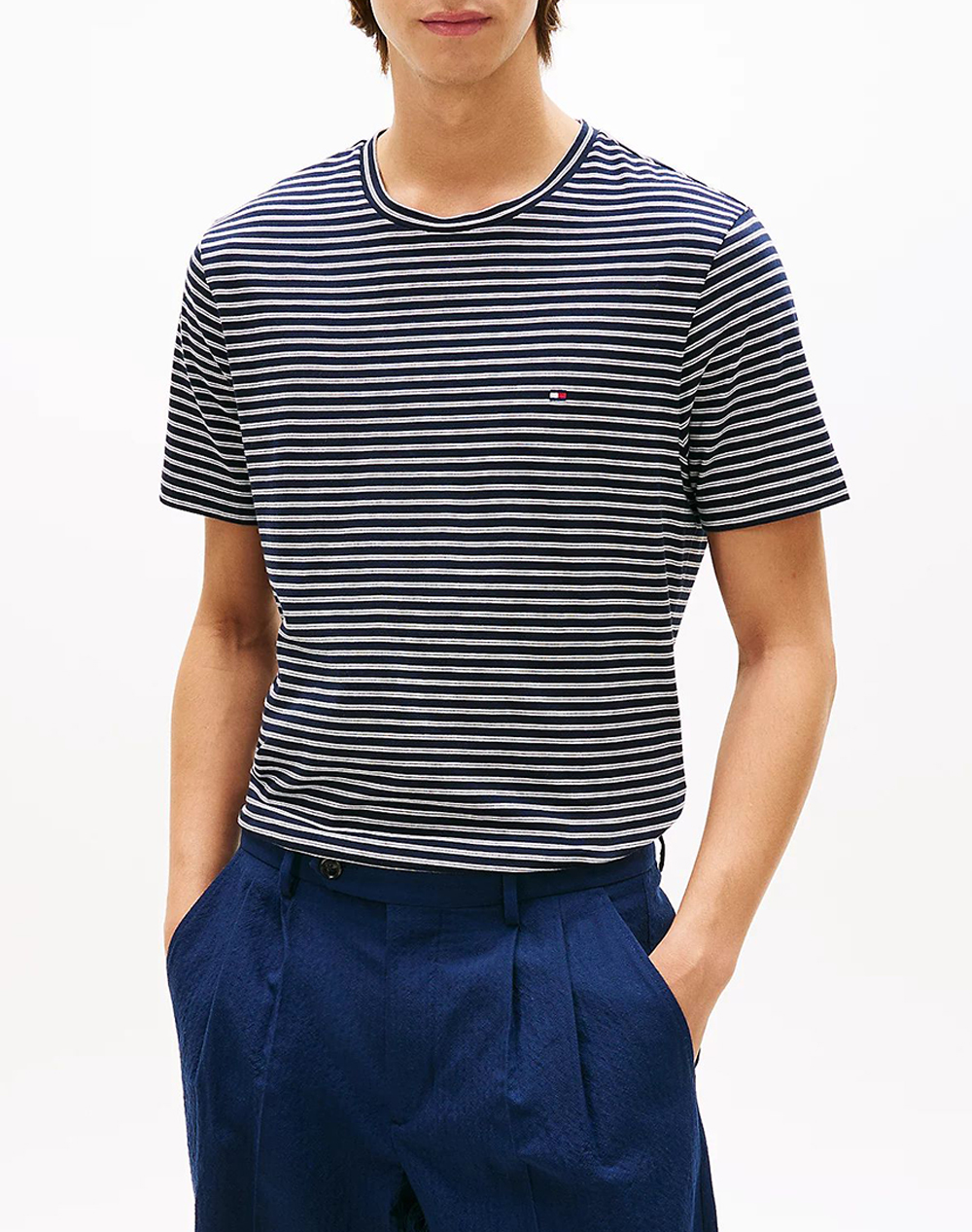 TOMMY HILFIGER ESS SEASONAL REG FIT STRIPE TEE