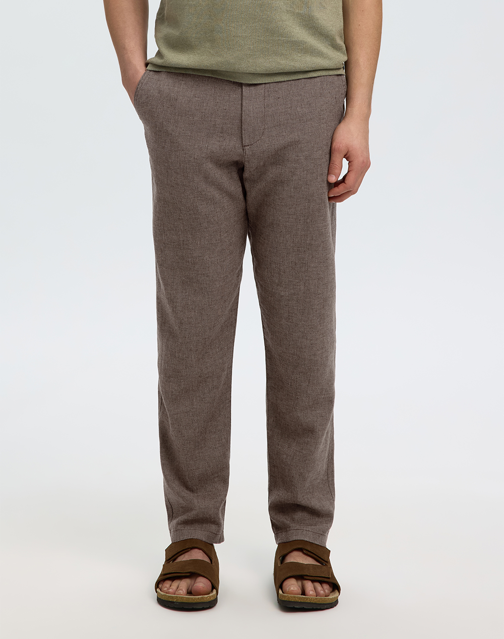 SELECTED SLM172-SLIMTAPE BRODY LINEN BLD PNT NOOS