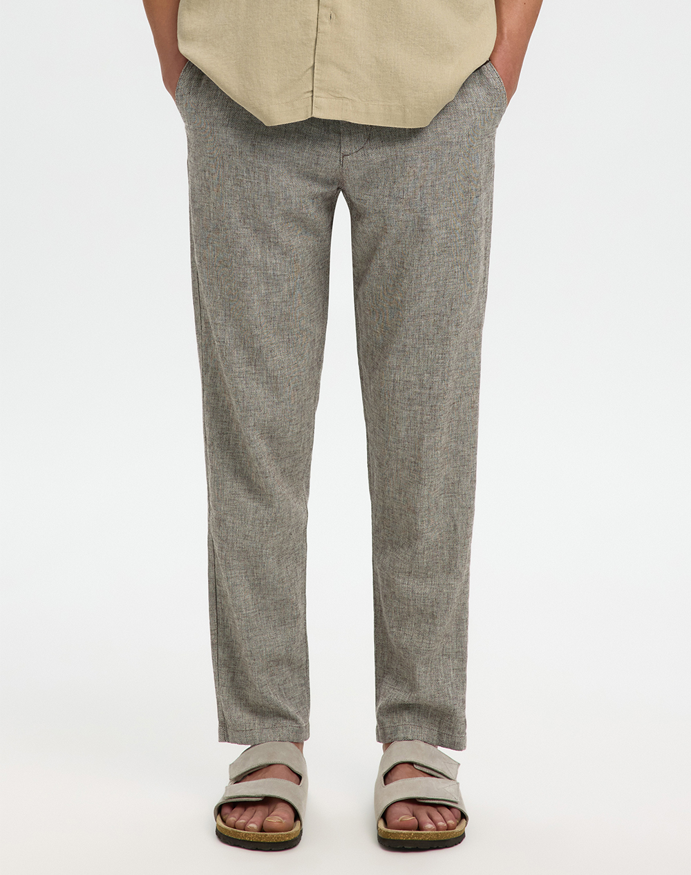 SELECTED SLM172-SLIMTAPE BRODY LINEN BLD PNT NOOS