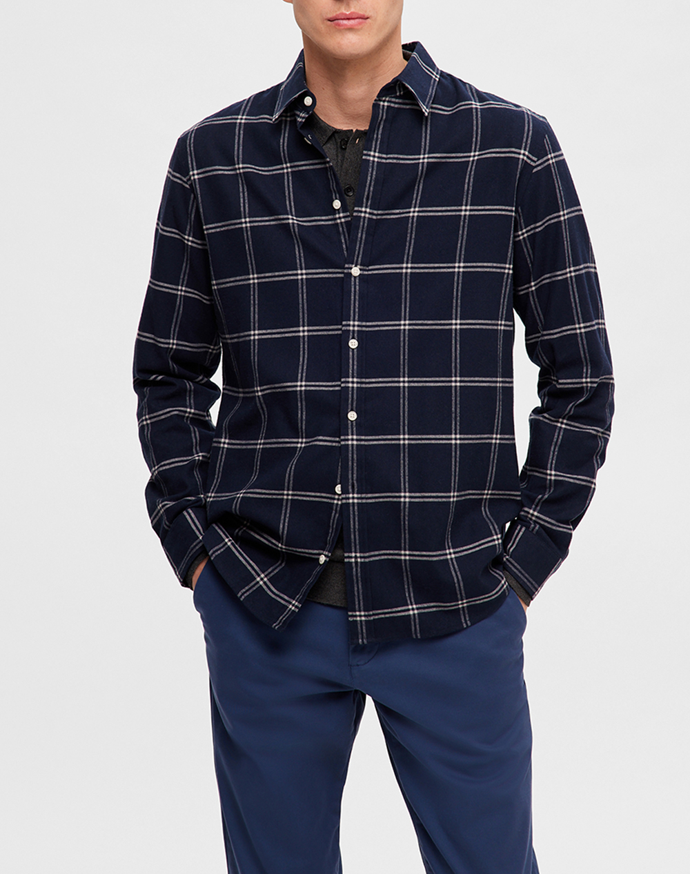 SELECTED SLHSLIMOWEN-BRUSHED SHIRT LS NOOS