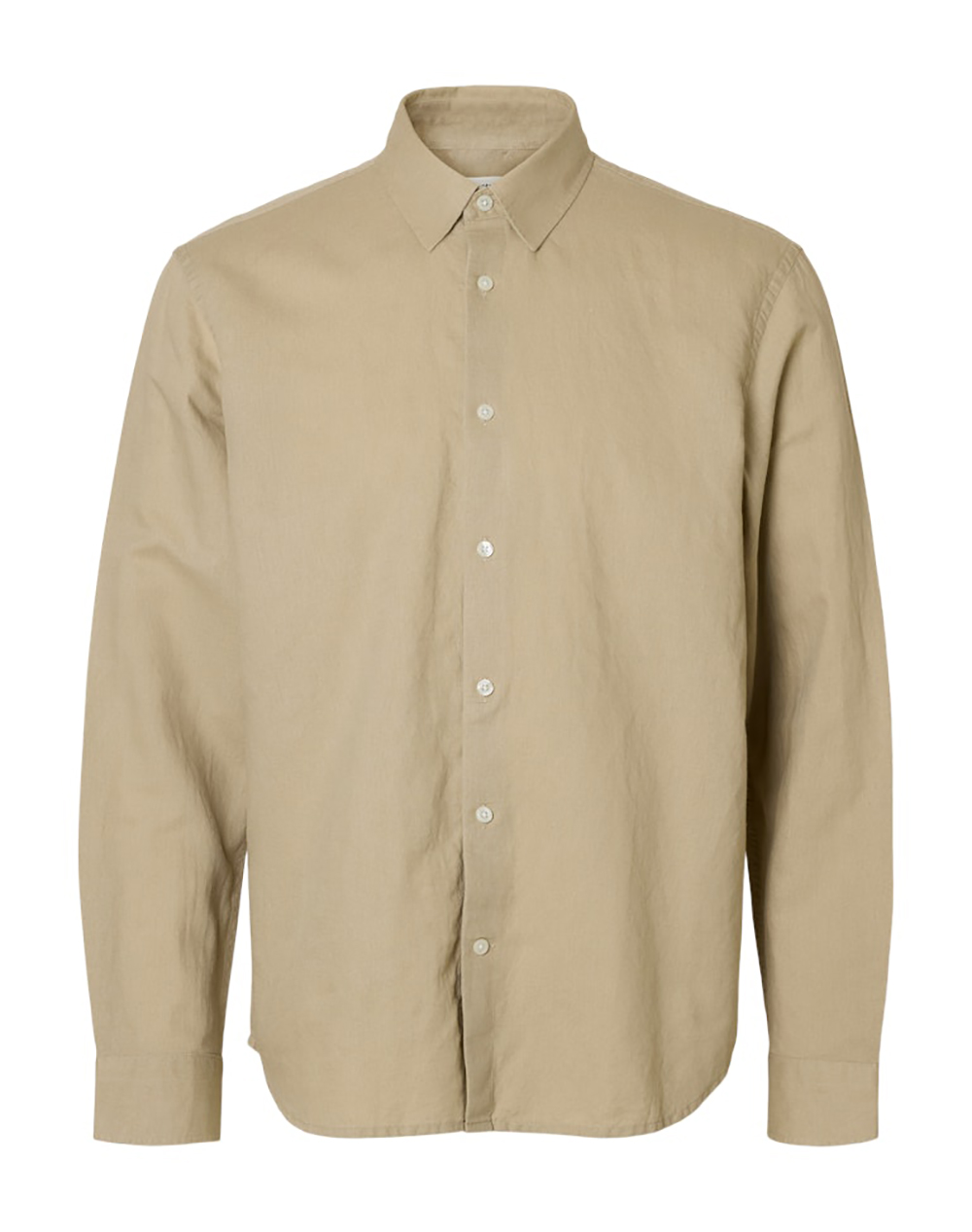 SELECTED SLMREGCLAUS CLAY LINENBLEND LS SHT NOOS