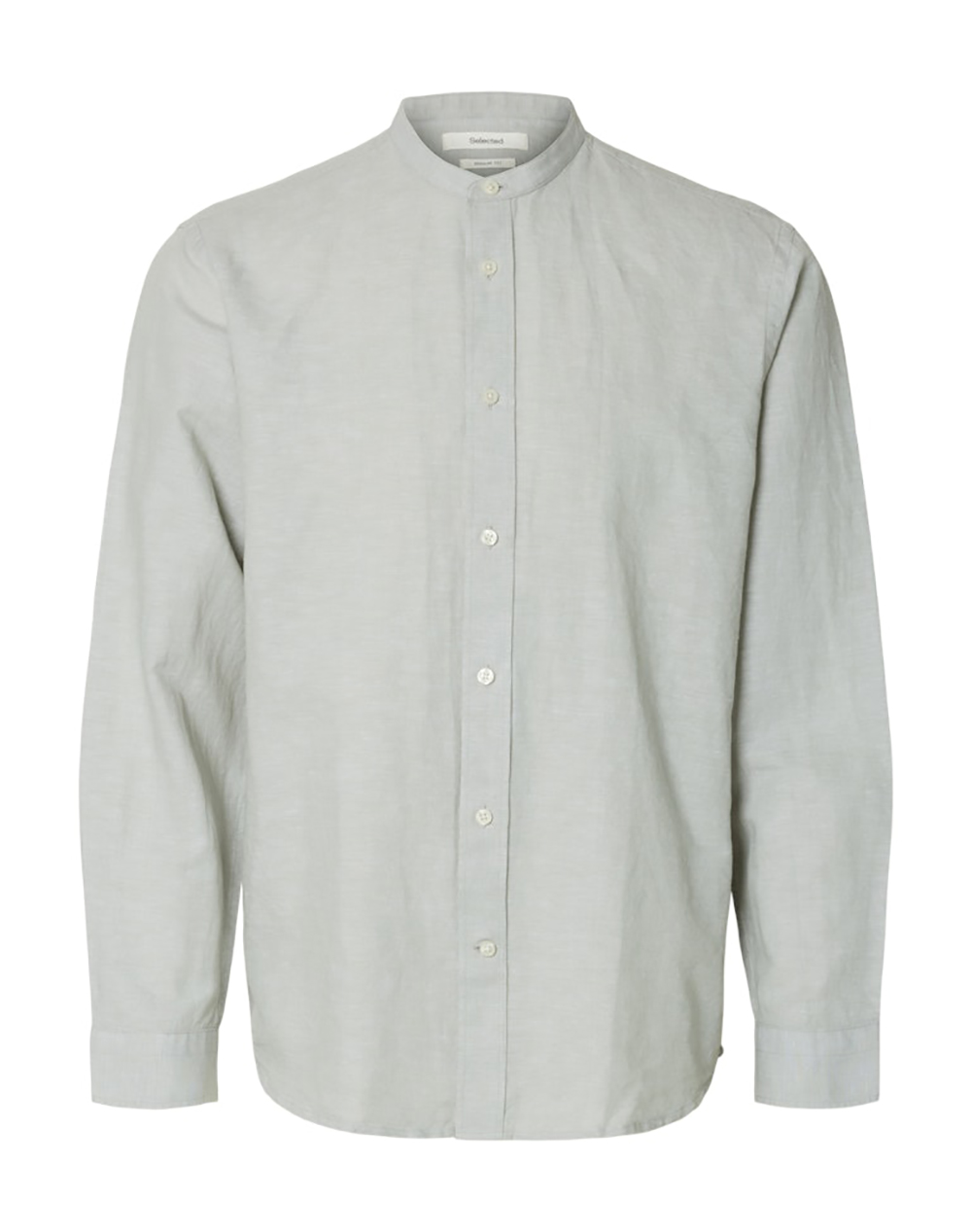 SELECTED SLMREGCLAY LINENBLEND LS SHIRT BAND NOOS