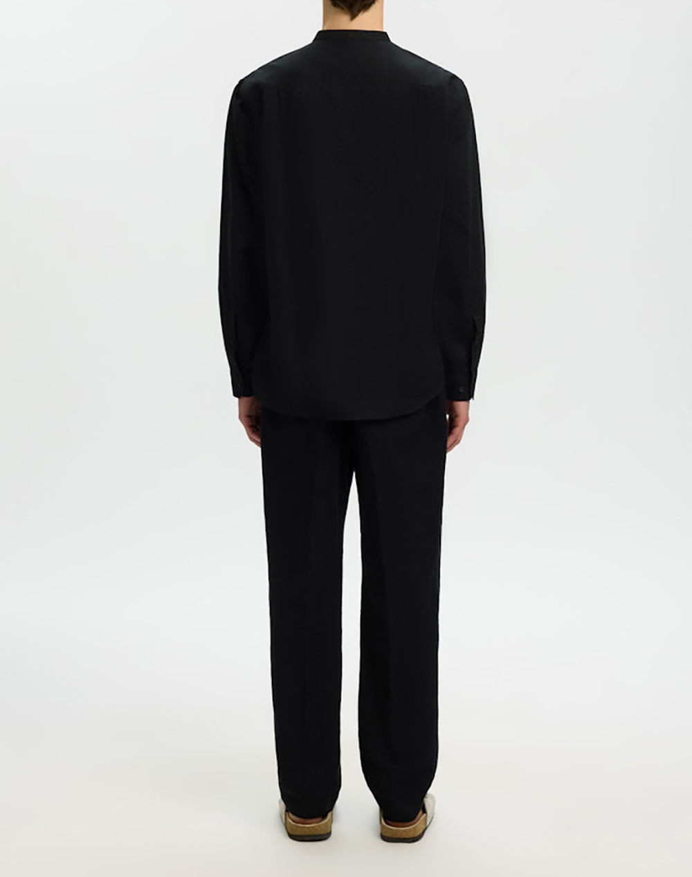 SELECTED SLMREGCLAY LINENBLEND LS SHIRT BAND NOOS