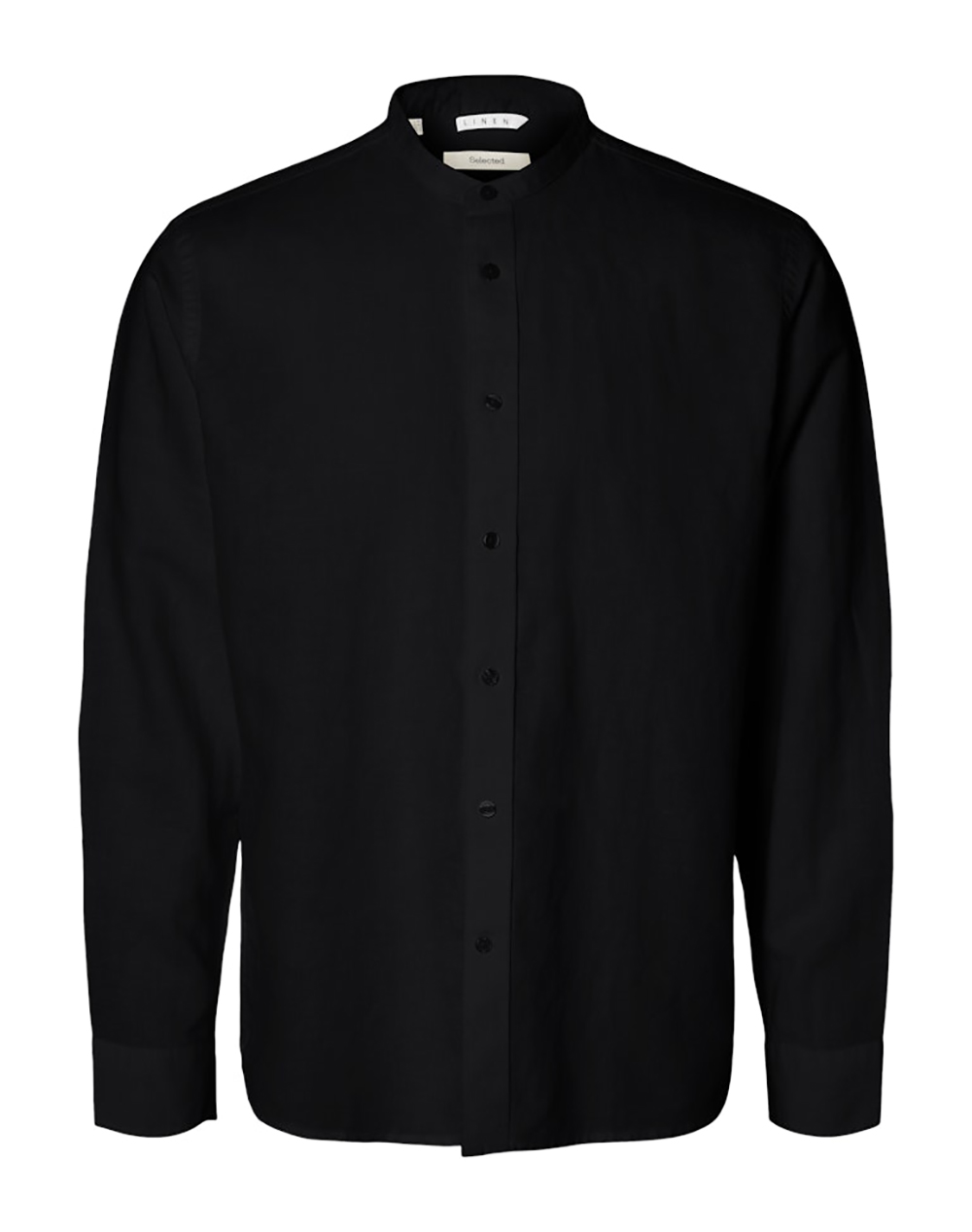 SELECTED SLMREGCLAY LINENBLEND LS SHIRT BAND NOOS