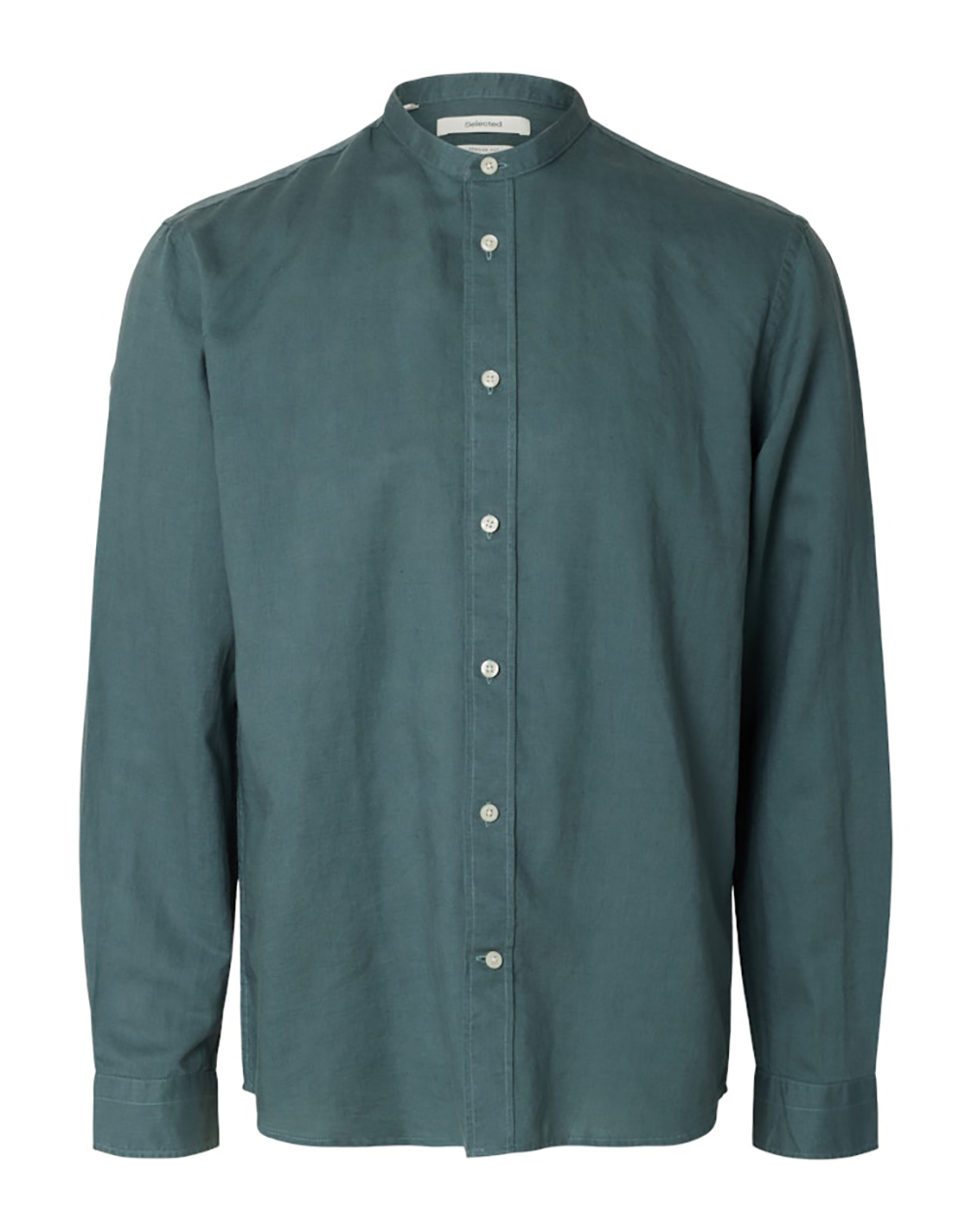 SELECTED SLMREGCLAY LINENBLEND LS SHIRT BAND NOOS