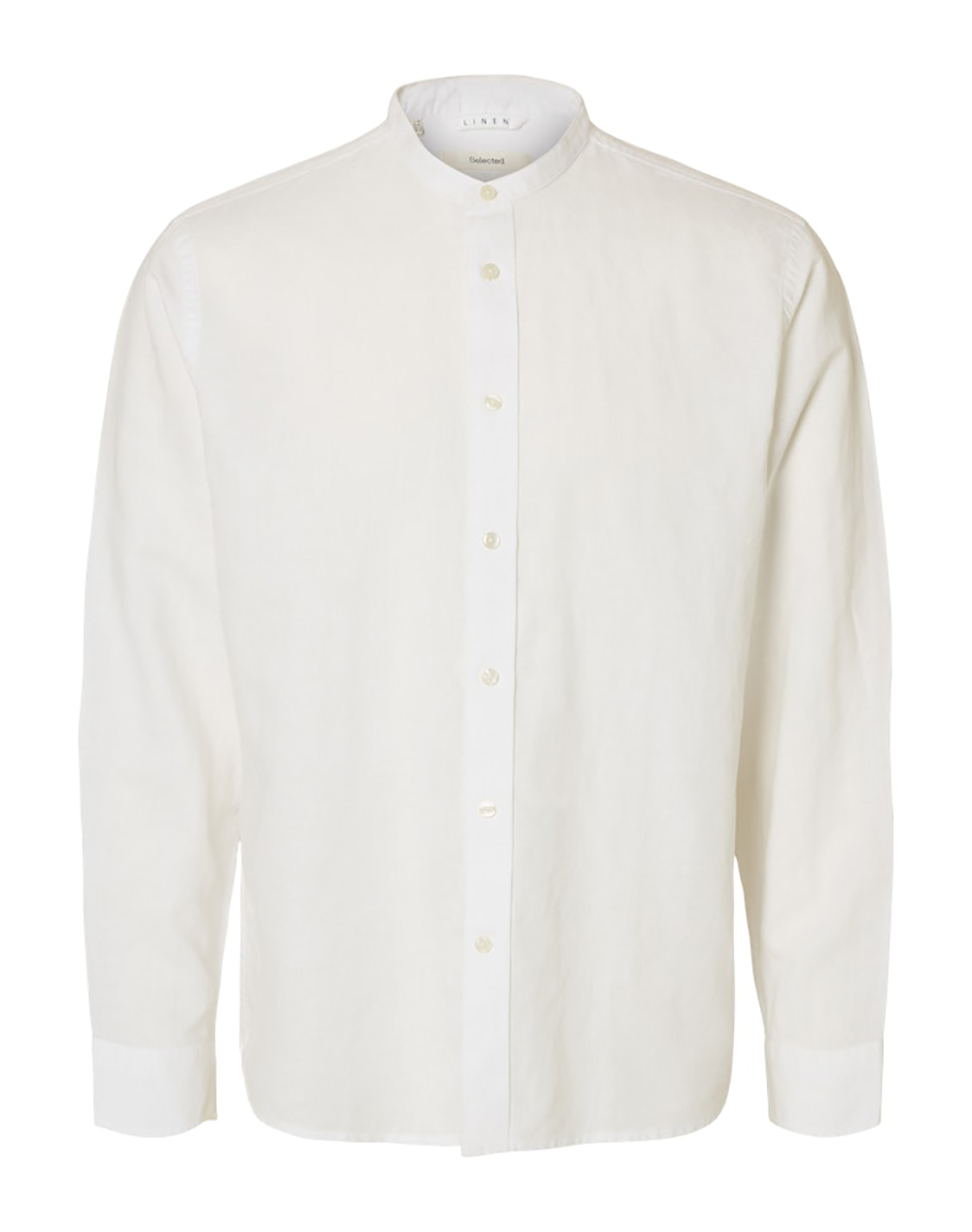SELECTED SLMREGCLAY LINENBLEND LS SHIRT BAND NOOS