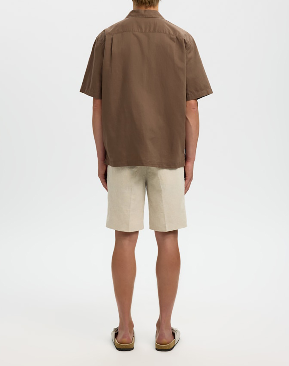 SELECTED SLMRLXCASPER CLAY LINENBLEND SS SHT NOOS