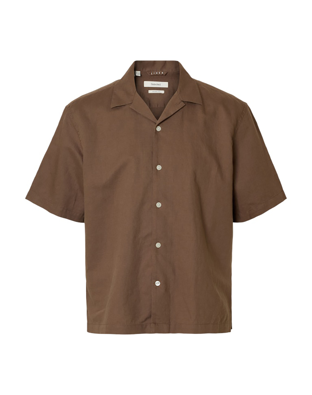 SELECTED SLMRLXCASPER CLAY LINENBLEND SS SHT NOOS