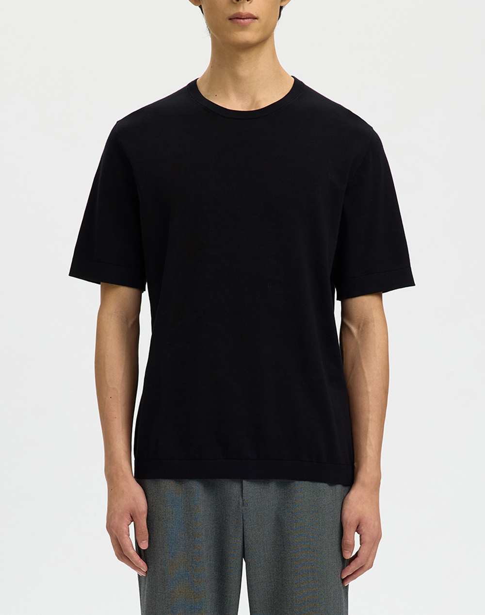 SELECTED SLMTORINO SS KNIT CREW NECK NOOS