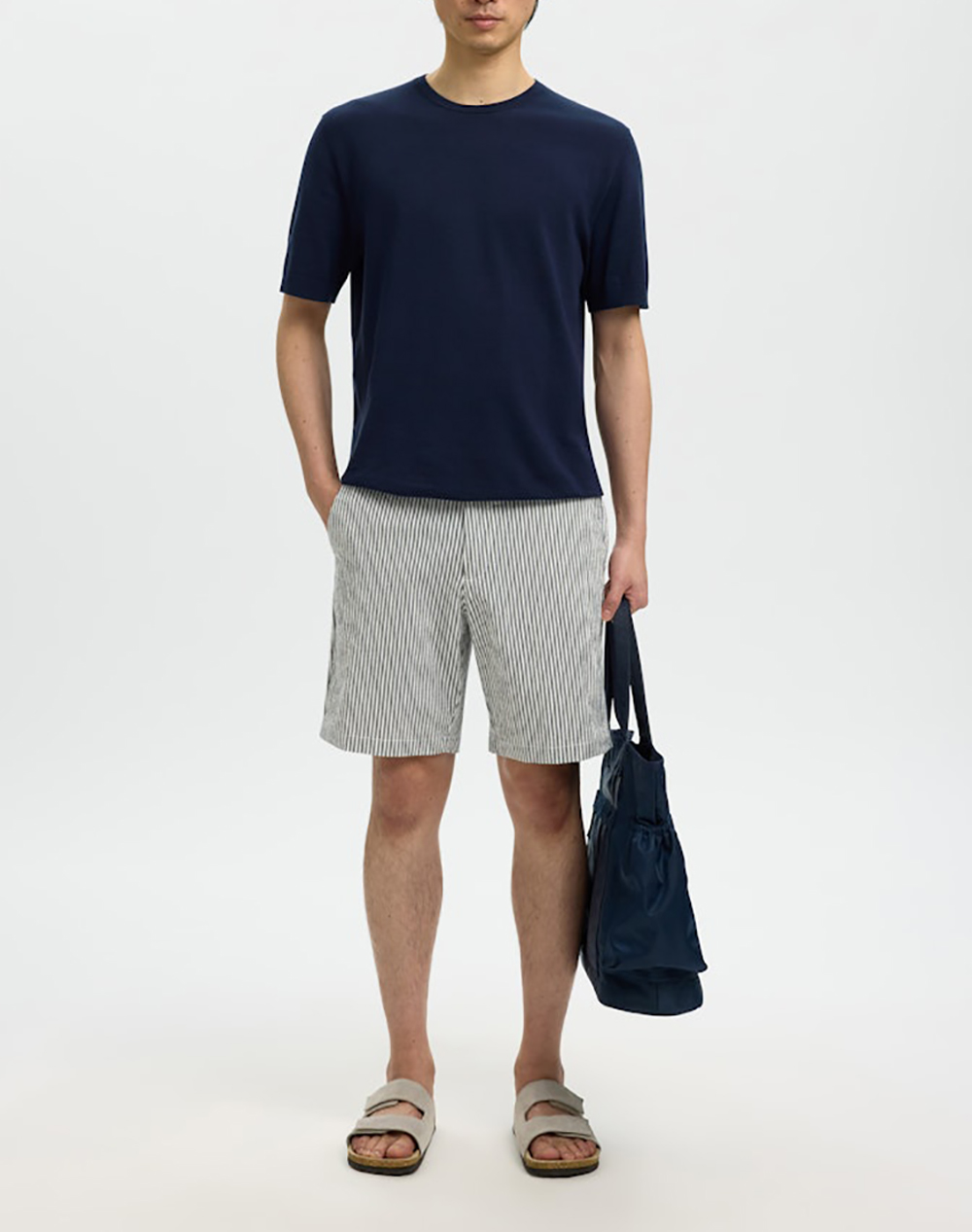 SELECTED SLMTORINO SS KNIT CREW NECK NOOS