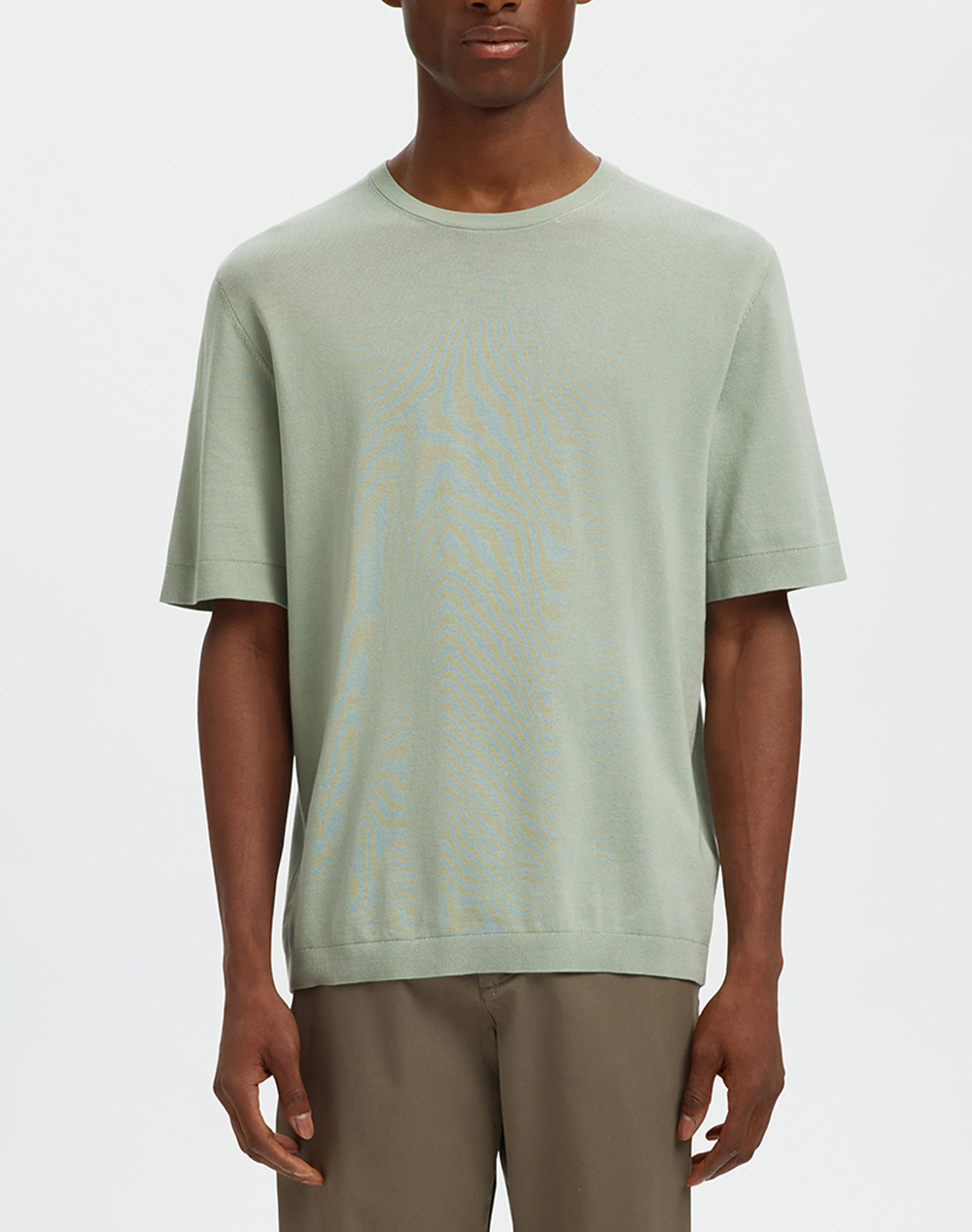 SELECTED SLMTORINO SS KNIT CREW NECK NOOS