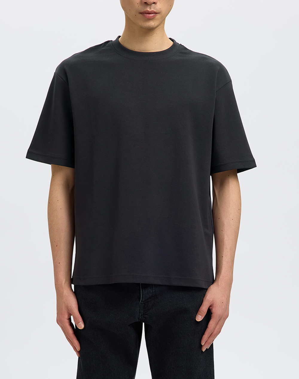 SELECTED SLMLOOSEOSCAR SS O-NECK TEE NOOS