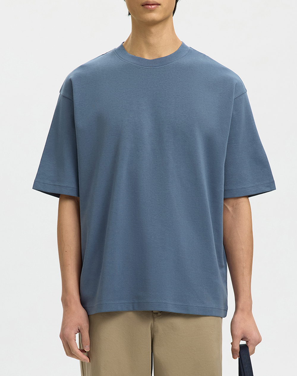 SELECTED SLMLOOSEOSCAR SS O-NECK TEE NOOS