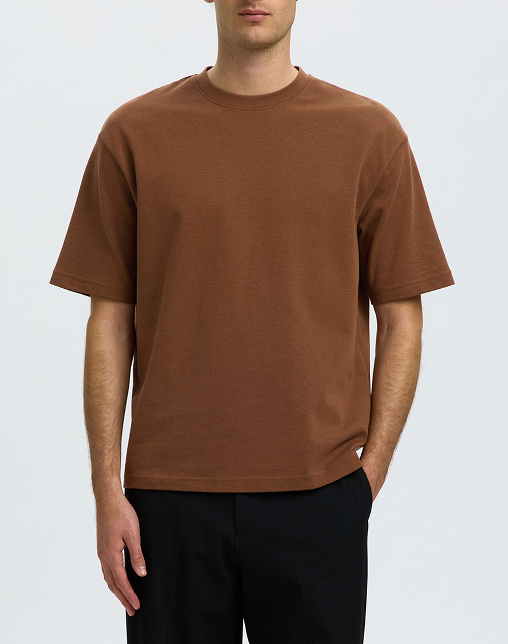 SELECTED SLMLOOSEOSCAR SS O-NECK TEE NOOS