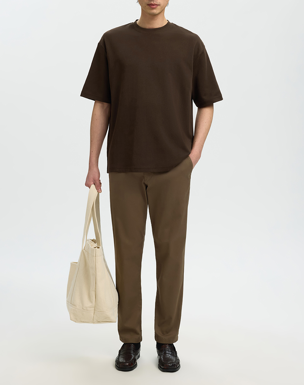 SELECTED SLMLOOSEOSCAR SS O-NECK TEE NOOS