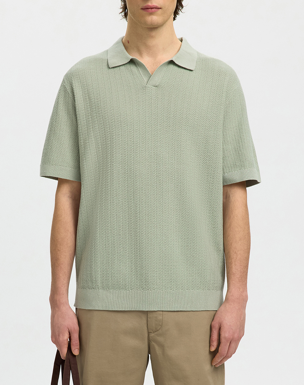 SELECTED SLHMATTIS SS LINEN BLEND STRUC POLO NOOS