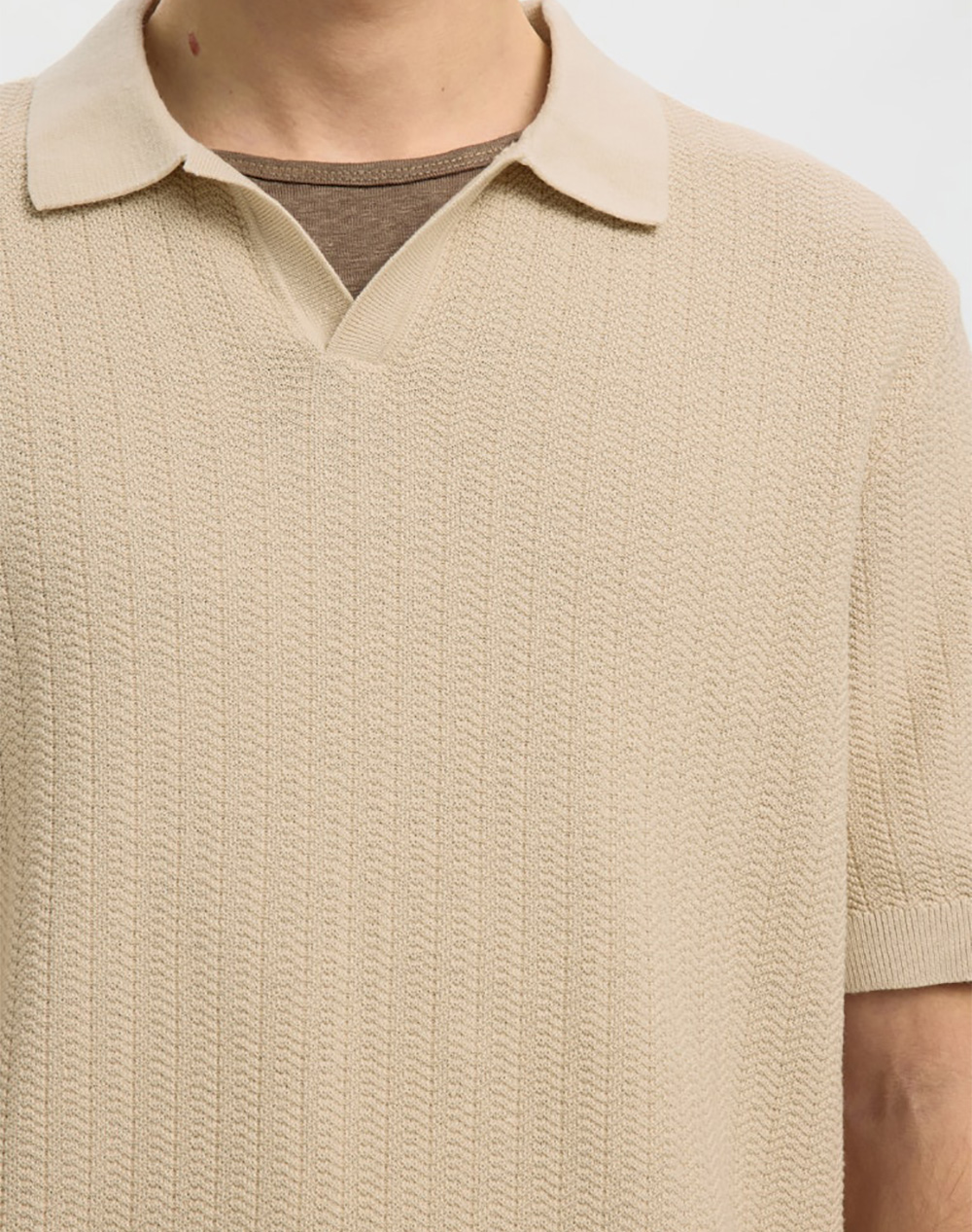 SELECTED SLHMATTIS SS LINEN BLEND STRUC POLO NOOS
