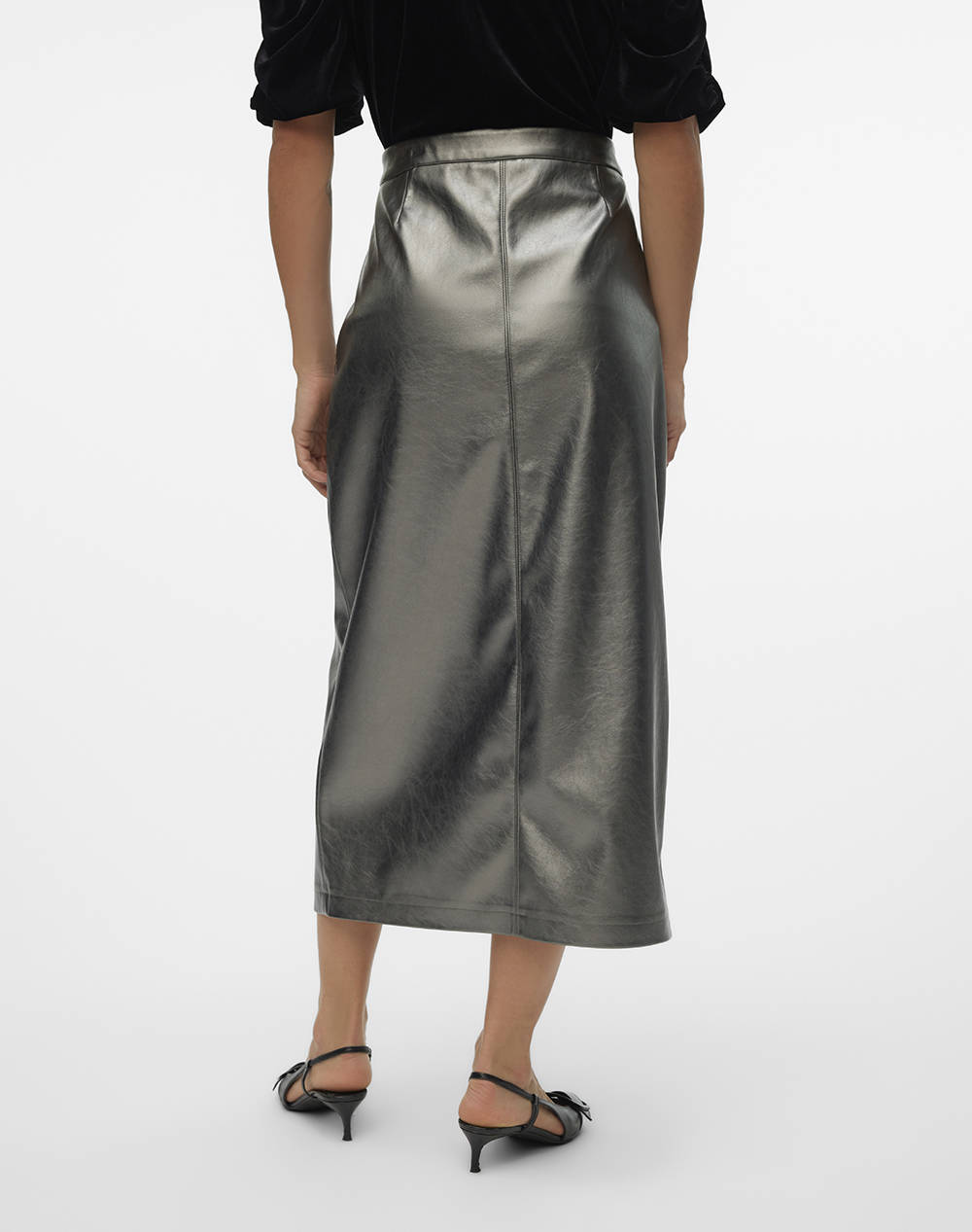 VERO MODA VMCAMILLA COATED MIDI SKIRT