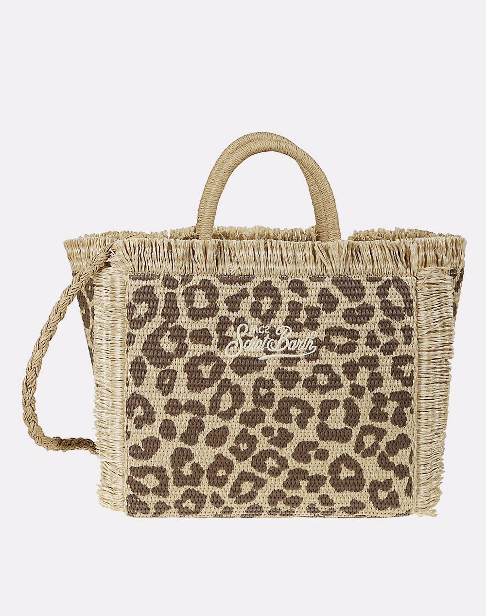MC2 COLETTE STRAW N-STRAW BAG WITH HANDLE-LEOPARD 18 EMB (Размери: 26 x 23 x 15 см.)